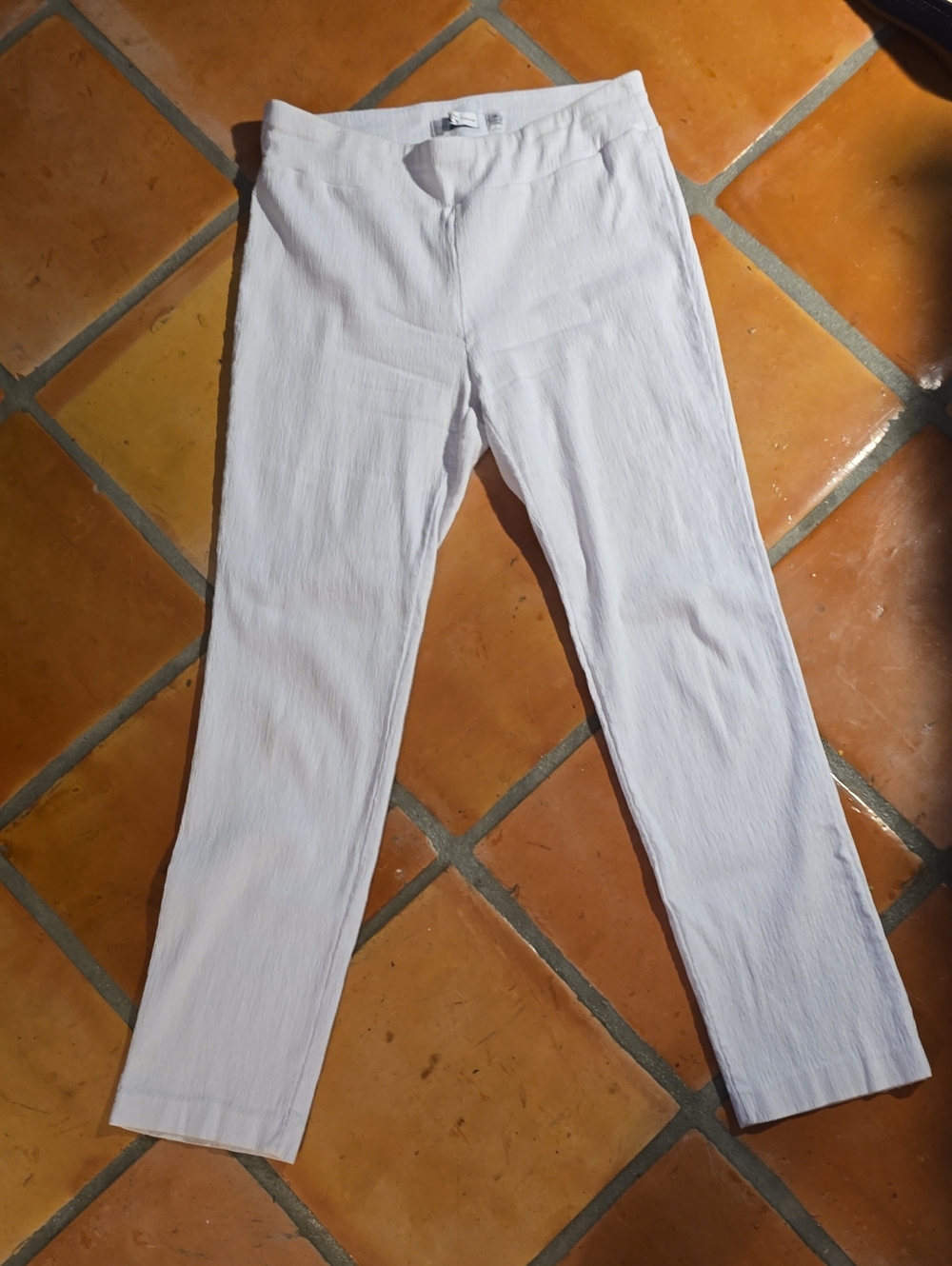 White Straight-Leg Dress Pants